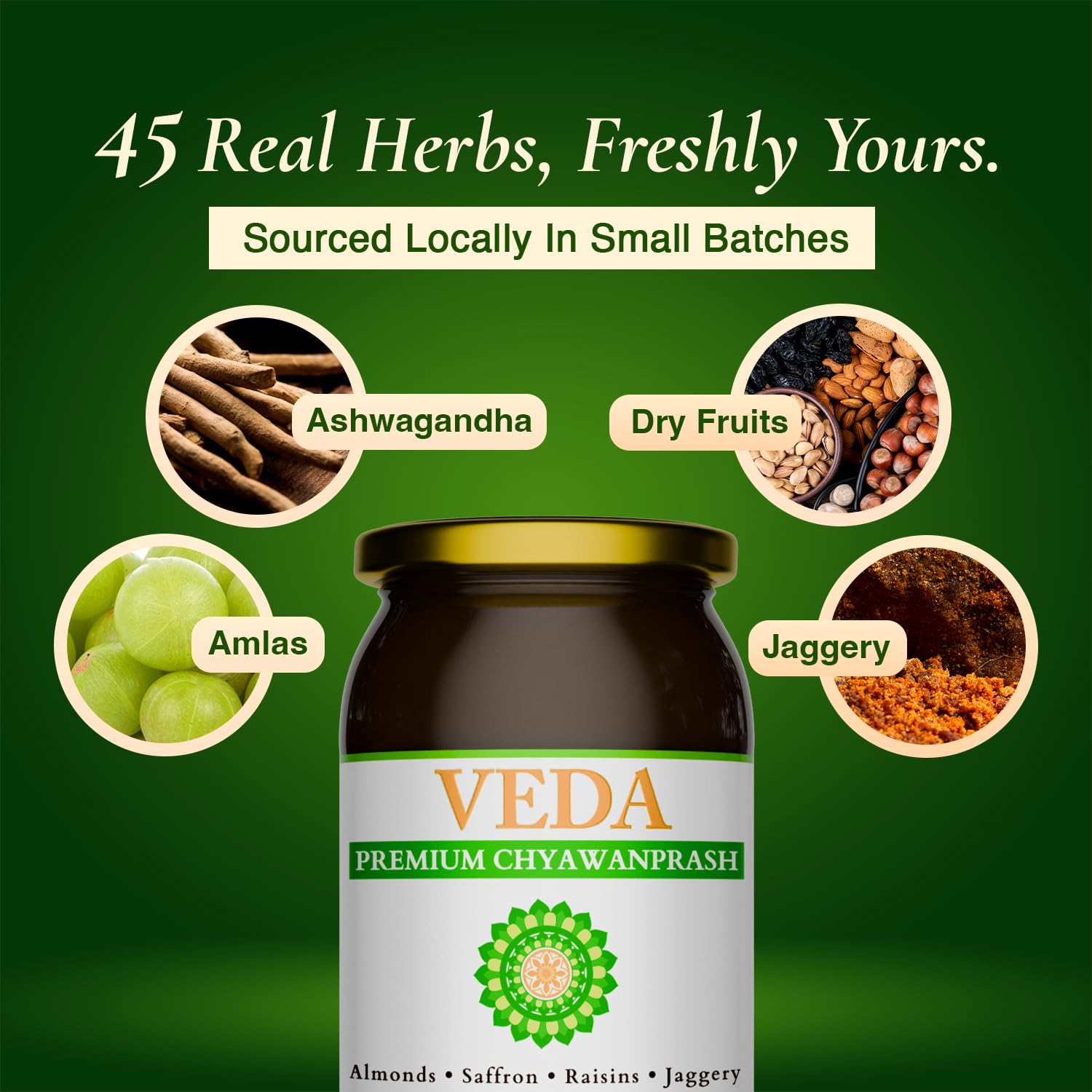 VEDA Chyawanprash amla fruit close-up; natural vitamin C source.