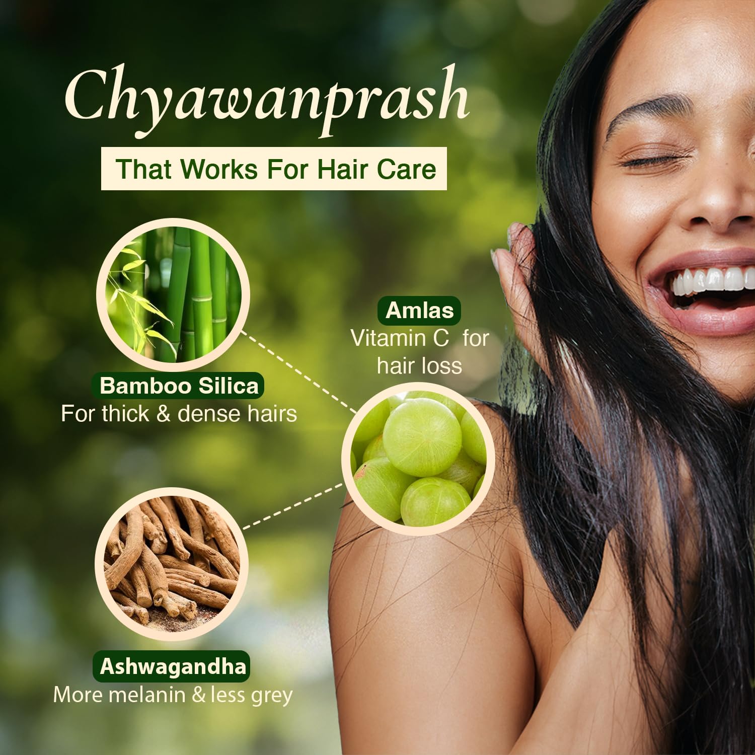 Amla and saffron highlights in VEDA Chyawanprash for vibrant color.