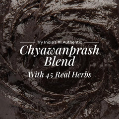 VEDA Chyawanprash spice mix close-up; reveals 40+ herbs and aromatic spices.