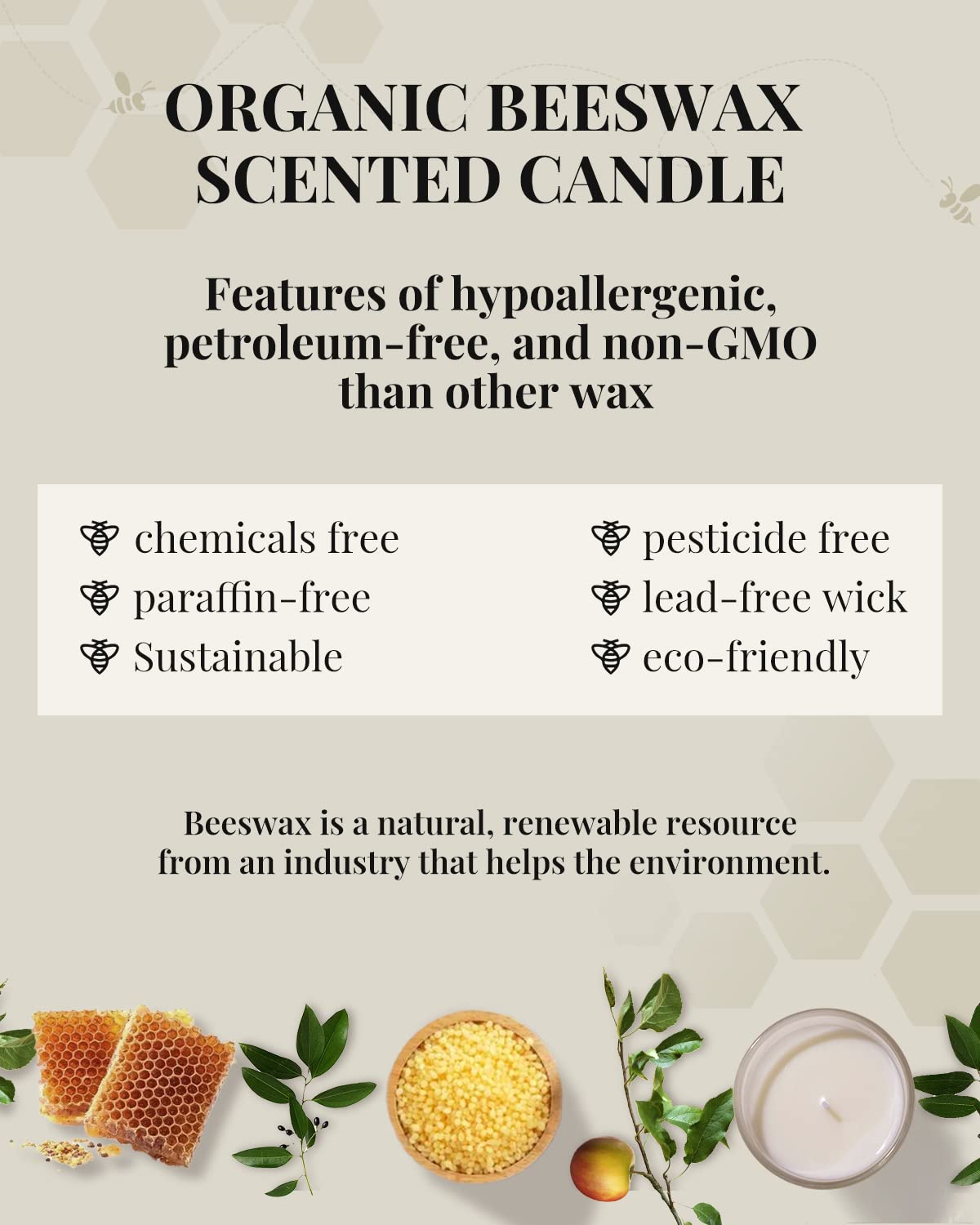 VEDA TINDA SCENT Freesia beeswax candle in a glass jar fills rooms with bright florals.