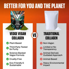 VEDGE vegan collagen powder blended into coffee for easy daily nutrition.