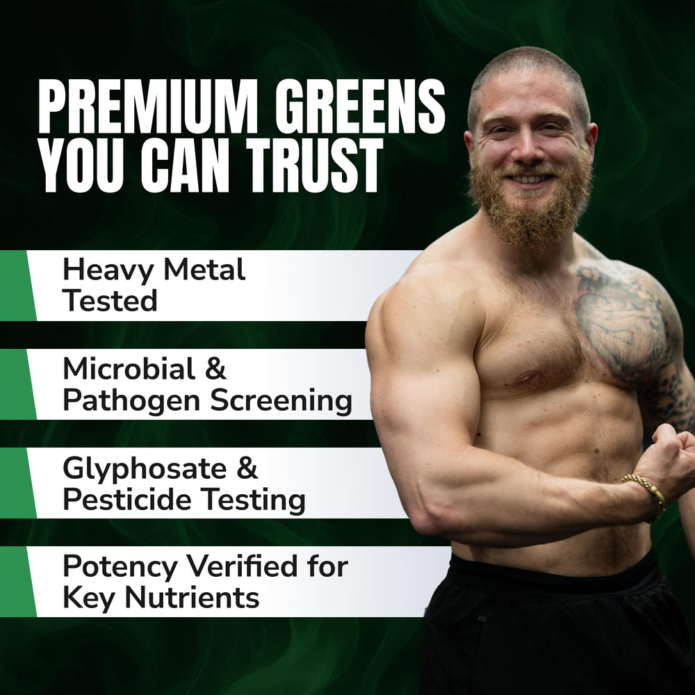 VEDGE Nutrition Organic Greens morning smoothie suggesting sustained energy.