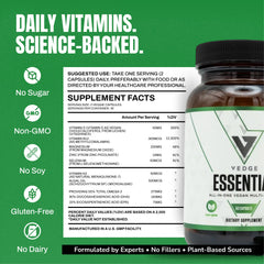 VEDGE Vegan Omega-3 bottle on table suggests simple daily routine.