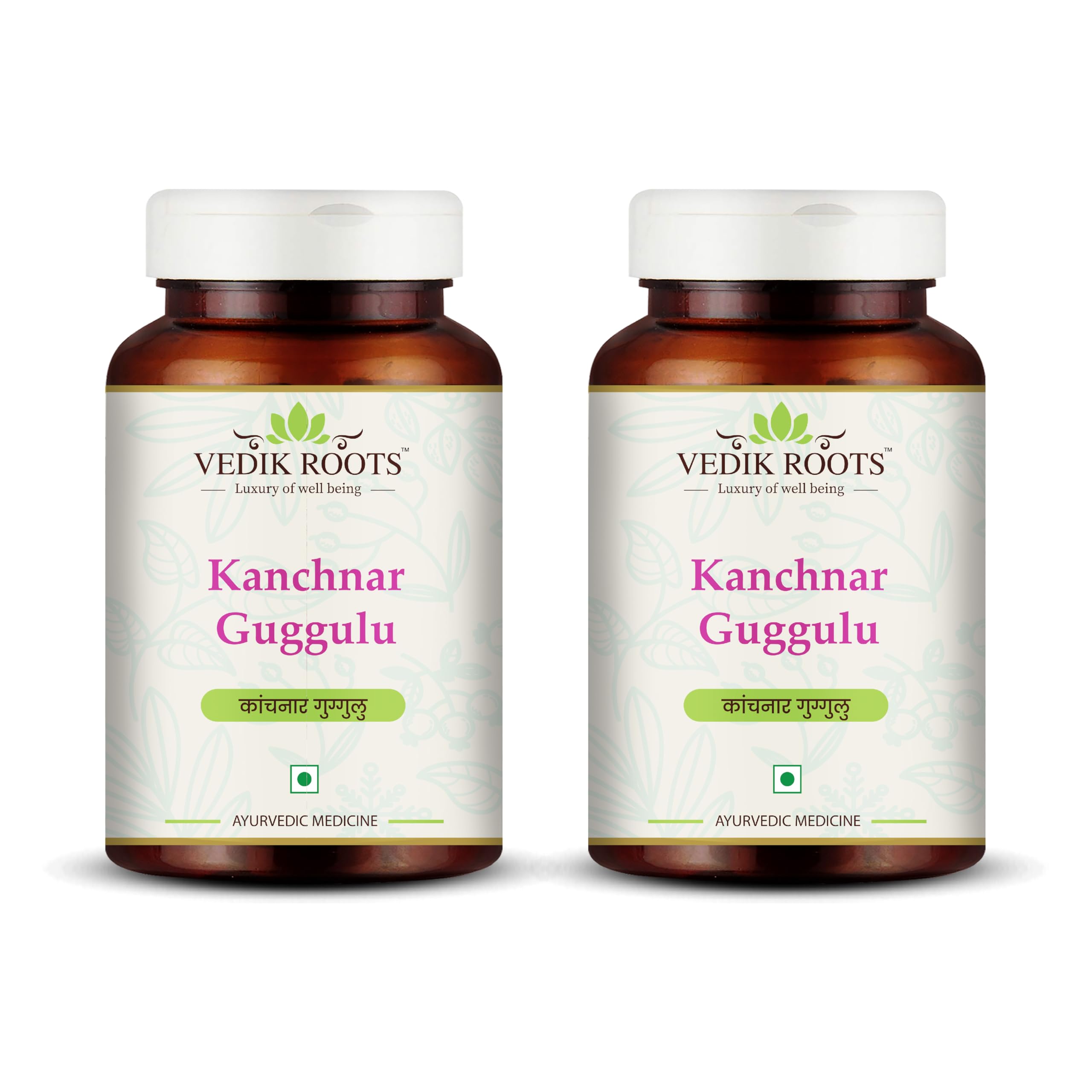 VEDIKROOTS Kanchnar Guggulu pack-shot highlighting thyroid support potential
