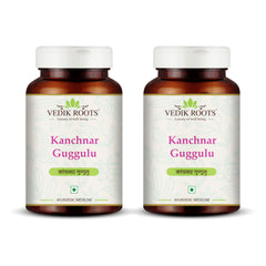 VEDIKROOTS Kanchnar Guggulu pack-shot highlighting thyroid support potential