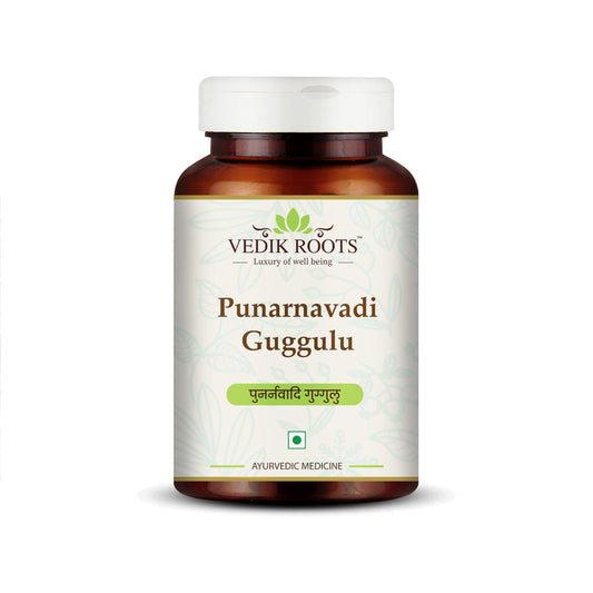 Vedikroots Punarnavadi Guggulu bottle ready for daily wellness routine