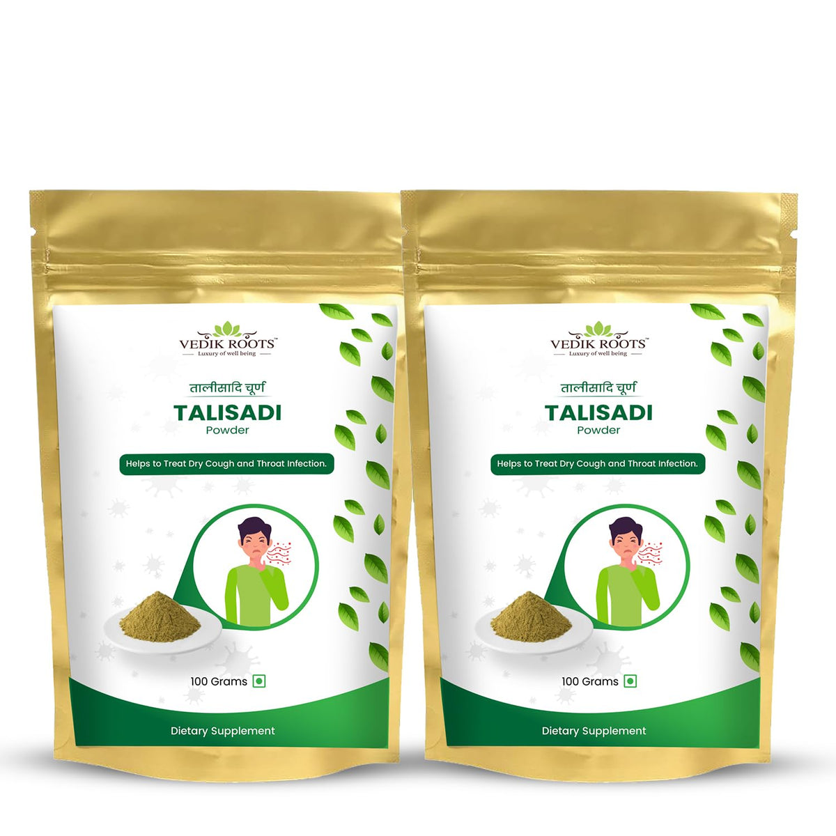 VEDIKROOTS Talisadi powder packaging for daily wellness