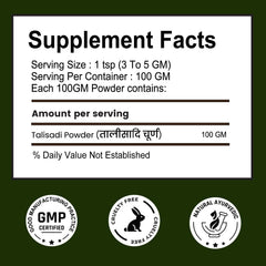 VEDIKROOTS Talisadi powder spoon dispense showing easy dosing