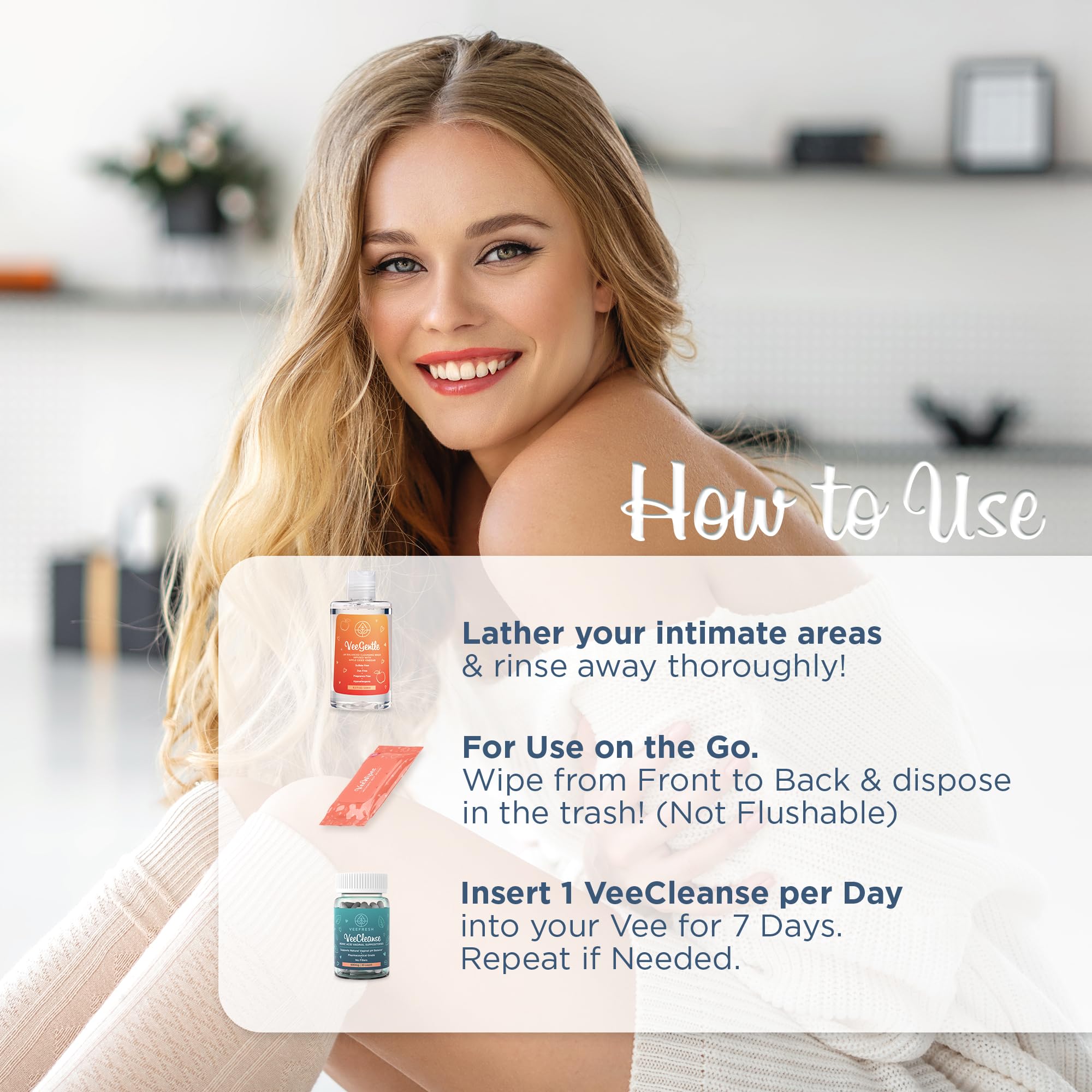 VeeFresh bundle overview image shows all three products for everyday intimate care.
