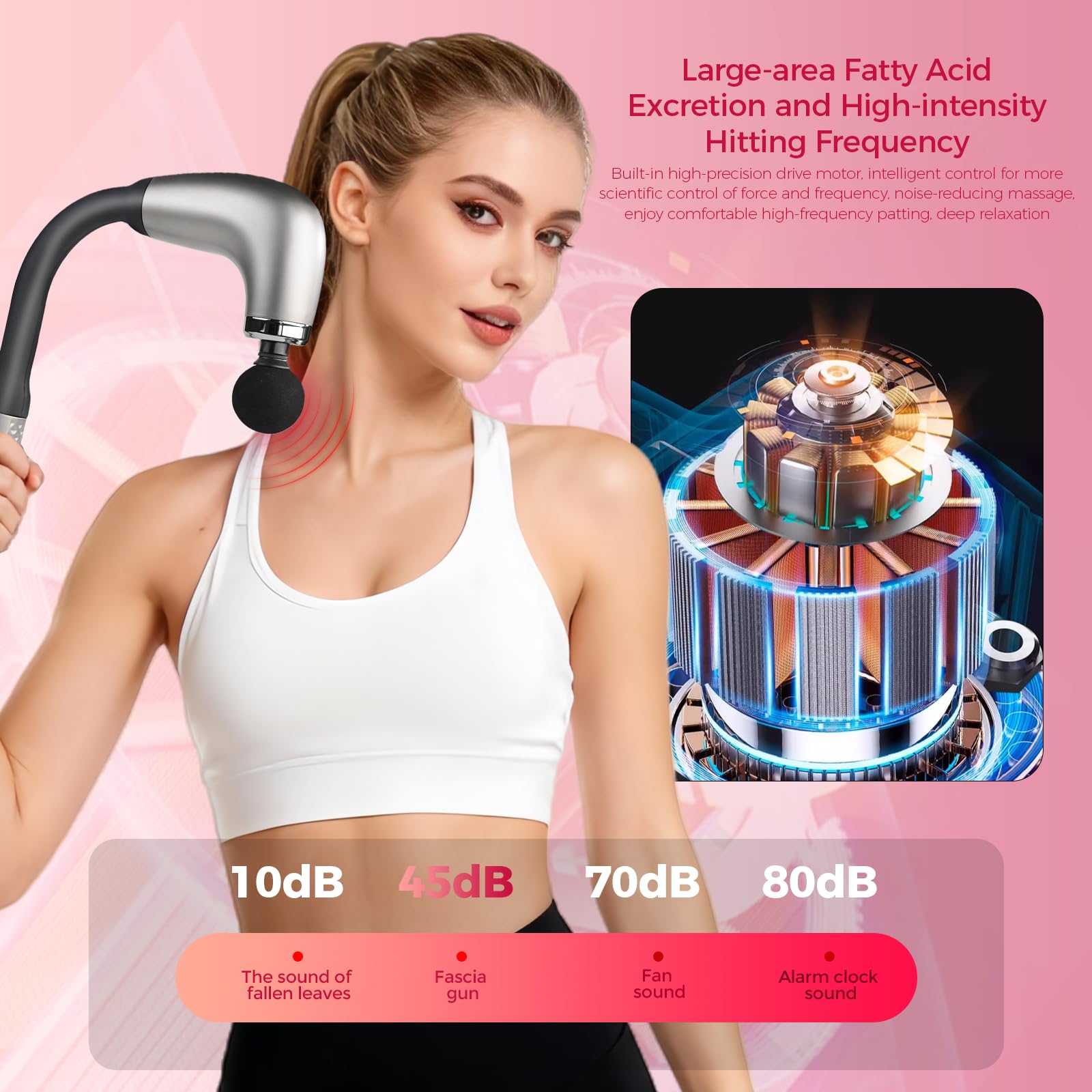 Veefy four-head massage kit includes ball, flat, fork, bullet heads.