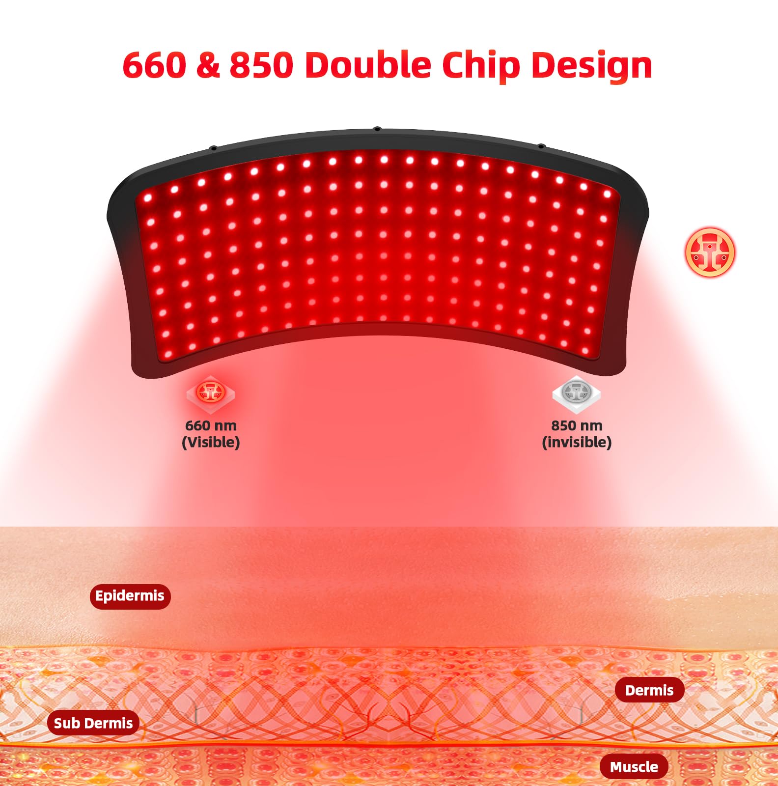 Veefy red light therapy lamp side view highlighting design and controls