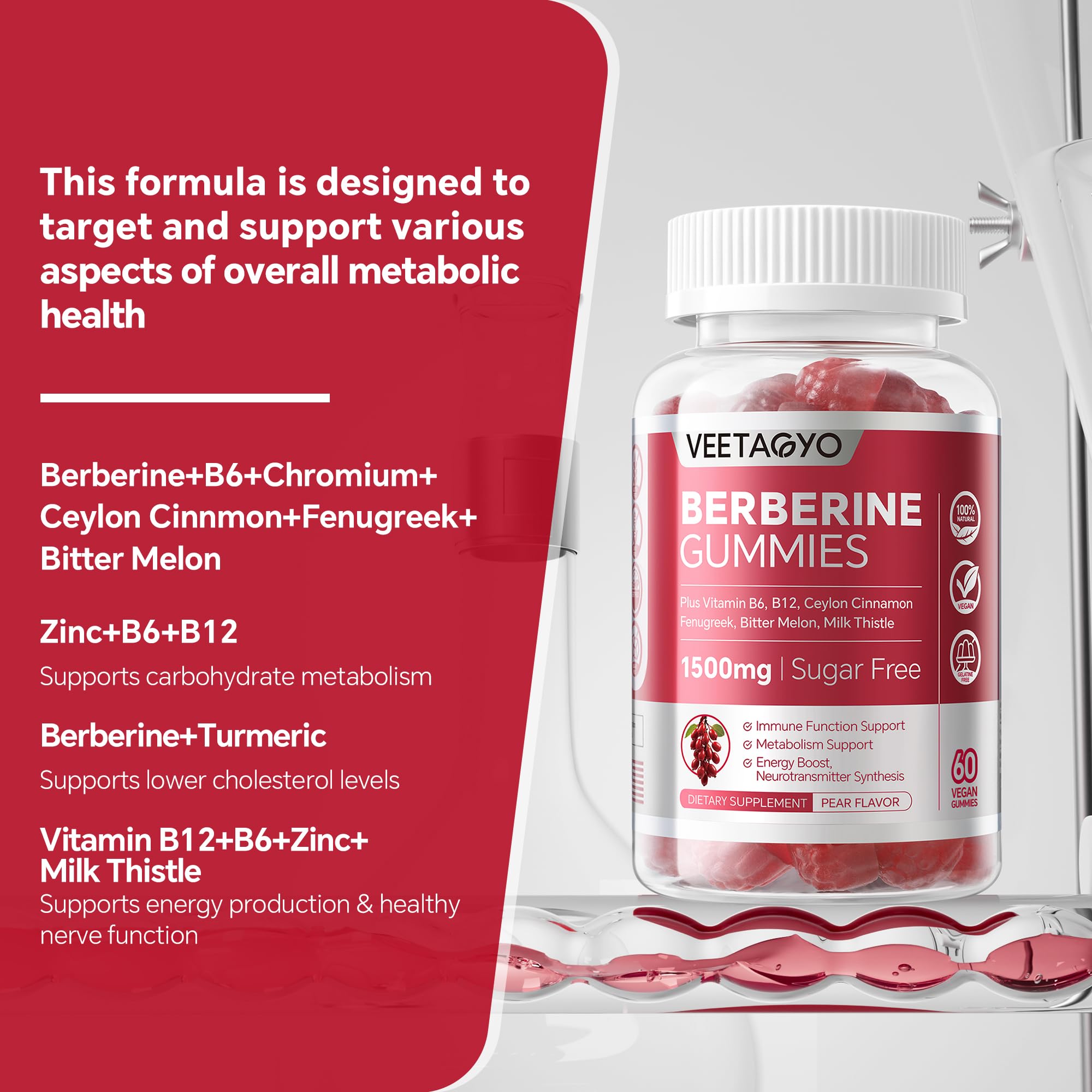 VEETAGYO packaging display shows easy, on-the-go daily supplement