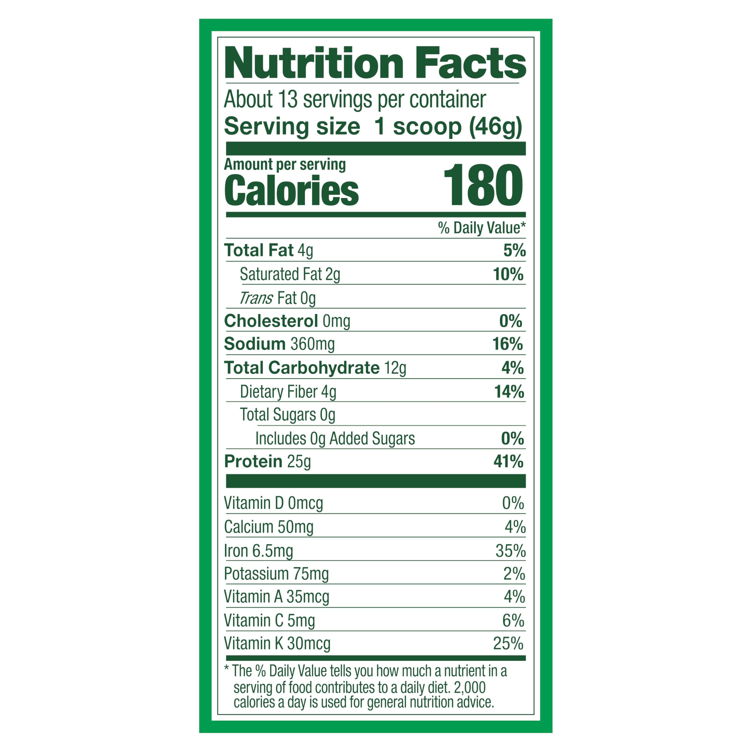 Vega Protein and Greens Berry ingredients like kale and spinach