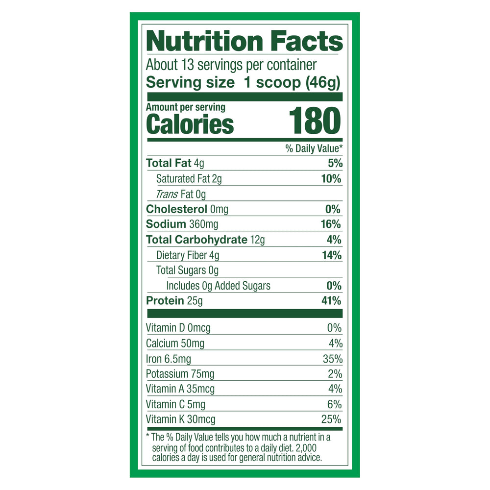 Vega Protein and Greens Berry ingredients like kale and spinach
