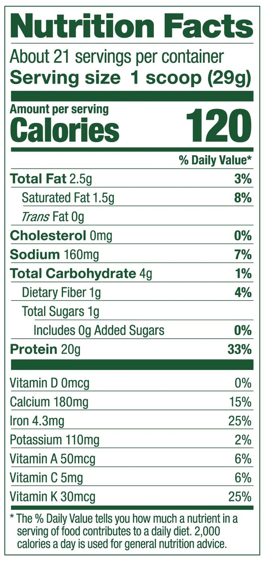 Vega Protein and Greens Vanilla tub ideal for smooth, creamy shakes and everyday nutrition.