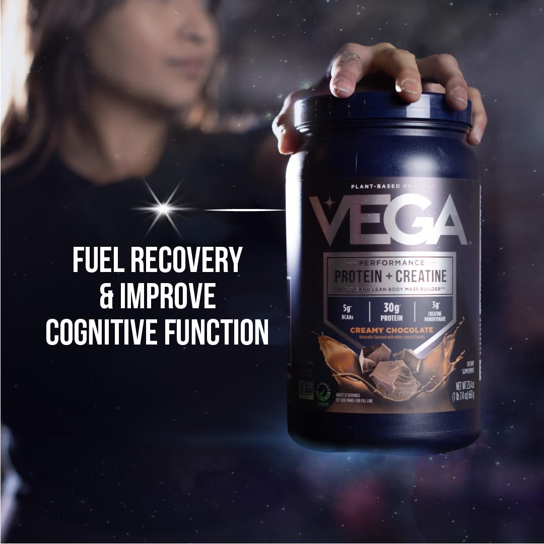 Brand logo and premium chocolate protein blend on the tub