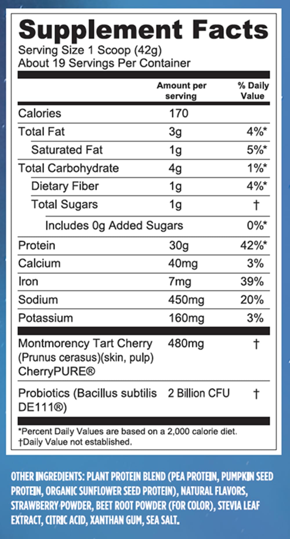 Vega Sport Berry shake in glass highlights a creamy recovery drink