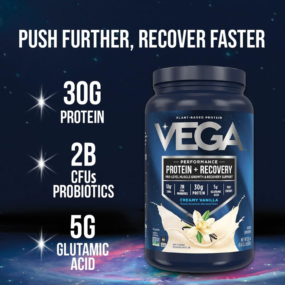 Vega Sport scoop measures 30g plant-based protein per serving
