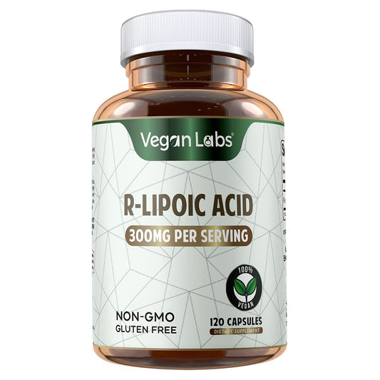 Vegan Labs R-Lipoic Acid capsules for easy daily vegan supplementation.