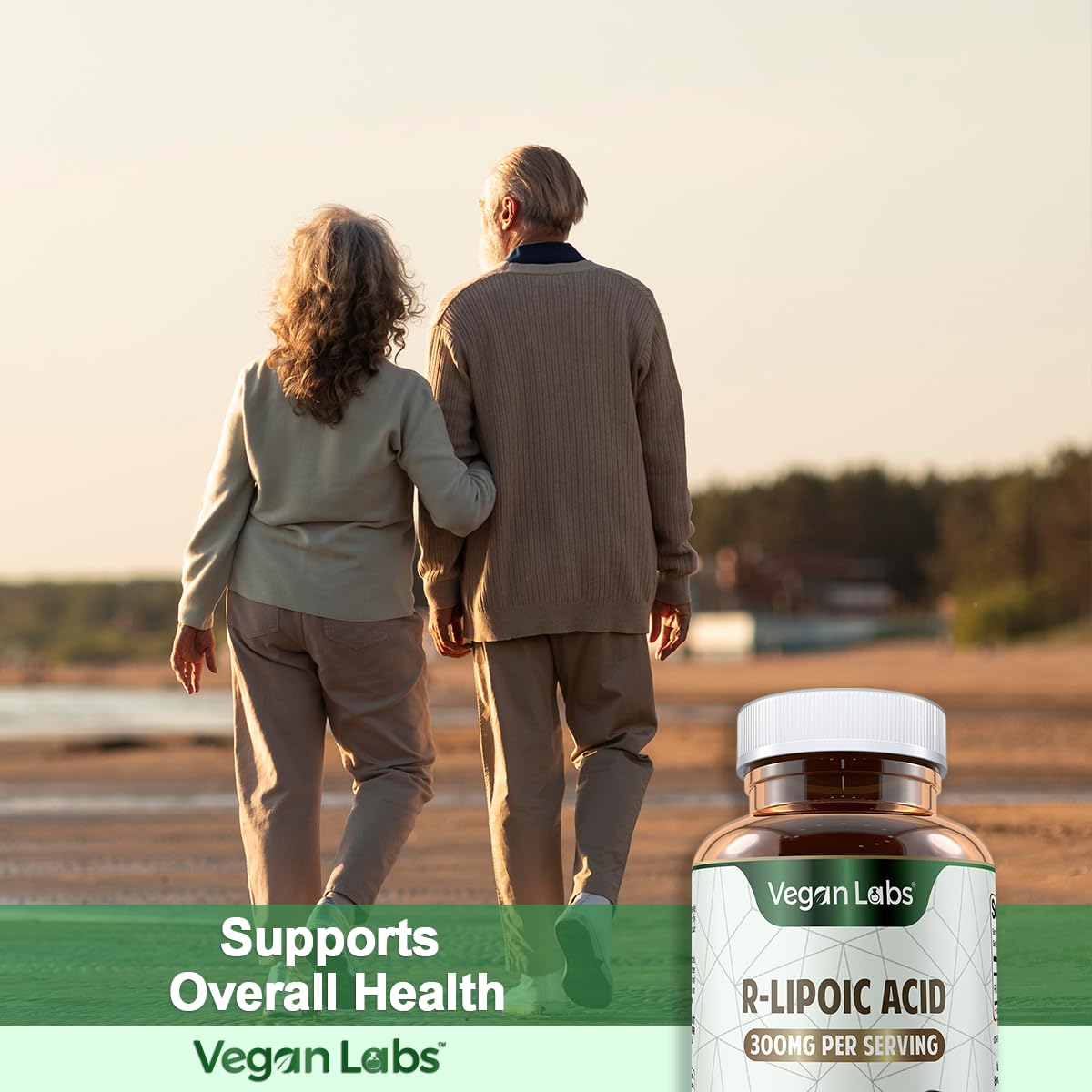Vegan Labs R-Lipoic Acid 4 month supply on shelf.