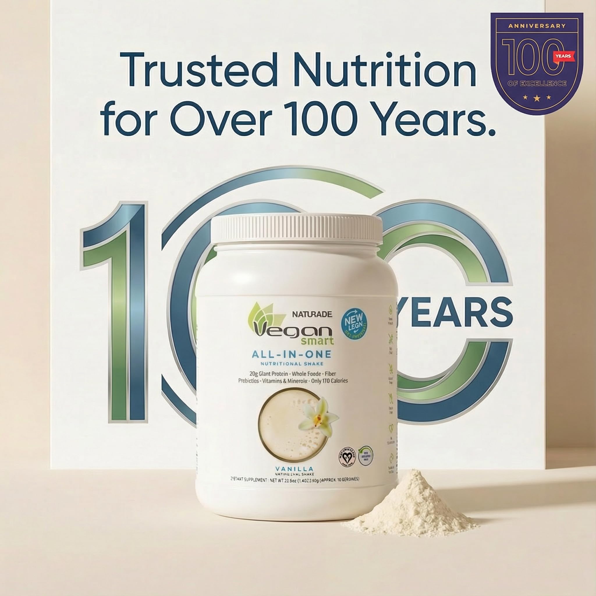 Vegansmart Naturade All-in-One Shake digestive enzymes close-up illustrating nutrient absorption aid.