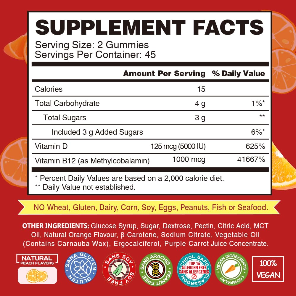 Orange-flavored VEGEPOWER gummies for a tasty daily wellness routine.