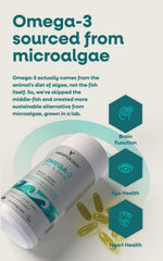 VEGETOLOGY label highlights microalgae-derived omega-3 for clean plant-based nutrition.