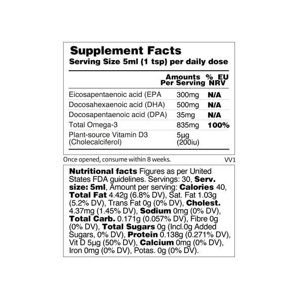  VEGETOLOGY Omega-3 liquid added to food to boost daily nutrition.