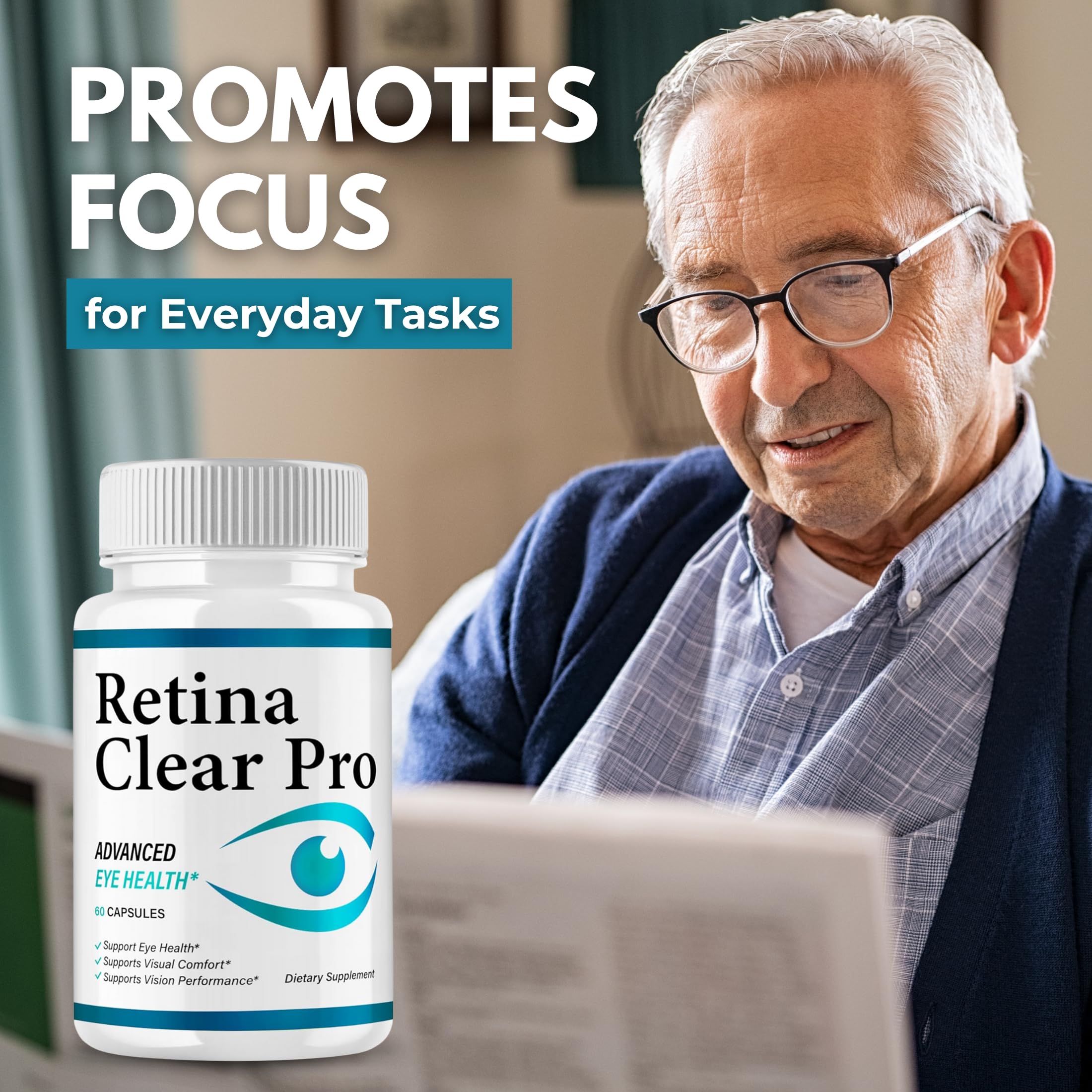 Close-up of VegHerbs Retina Clear Pro capsules showing natural ingredients.