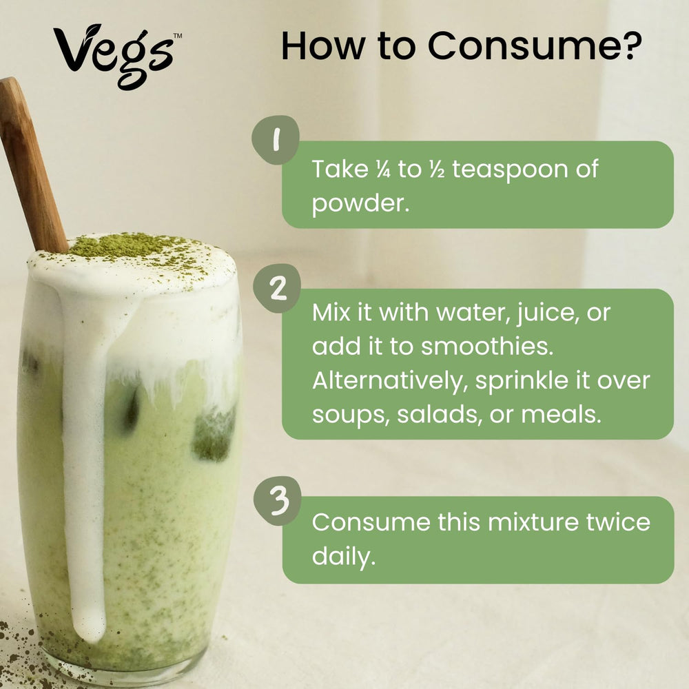 Vegs packaging label emphasizes organic, hand-harvested freshness.