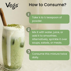 Vegs packaging label emphasizes organic, hand-harvested freshness.