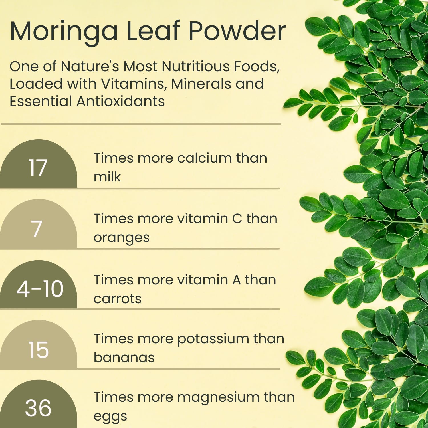 Vegs Moringa Powder poured into water for quick dissolving mix.