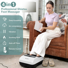 Veicomtech massager side panel shows adjustable settings for targeted relief