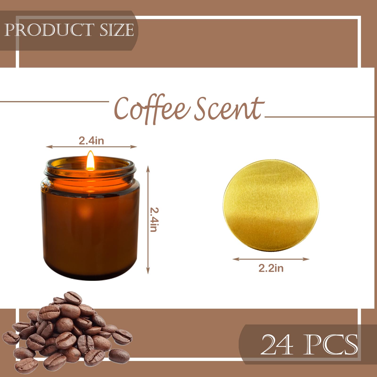 Veiuwa coffee mini candle jar lid off with warm glow
