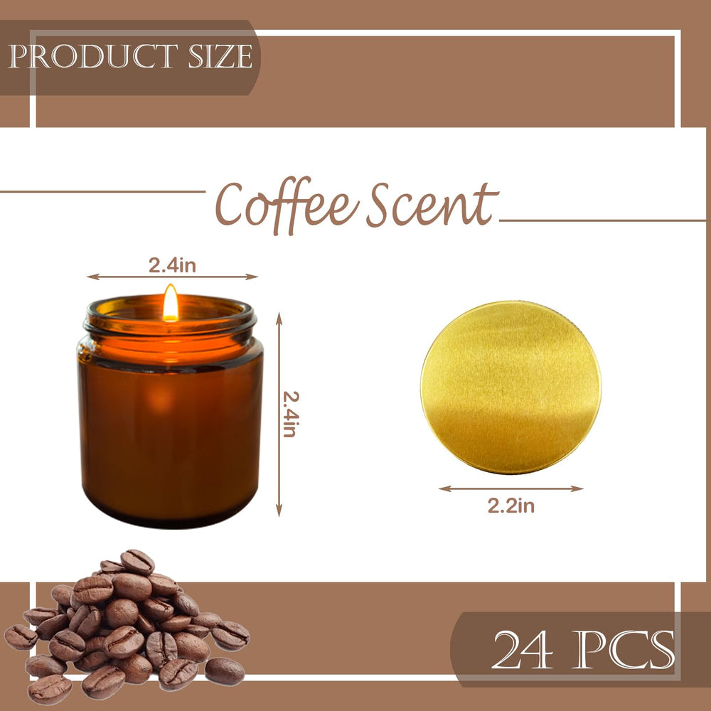 Veiuwa coffee mini candle jar lid off with warm glow