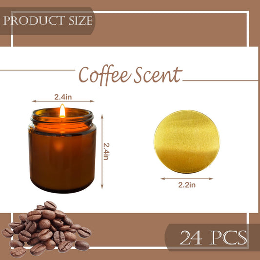 Veiuwa coffee mini candle jar lid off with warm glow
