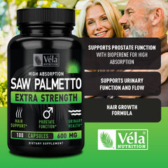 Véla Saw Palmetto no-odor formula for discreet use.