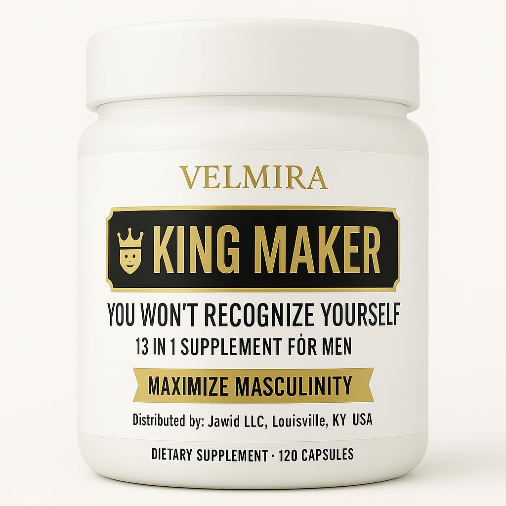 Velmira King Maker capsules in bottle support daily energy and vitality