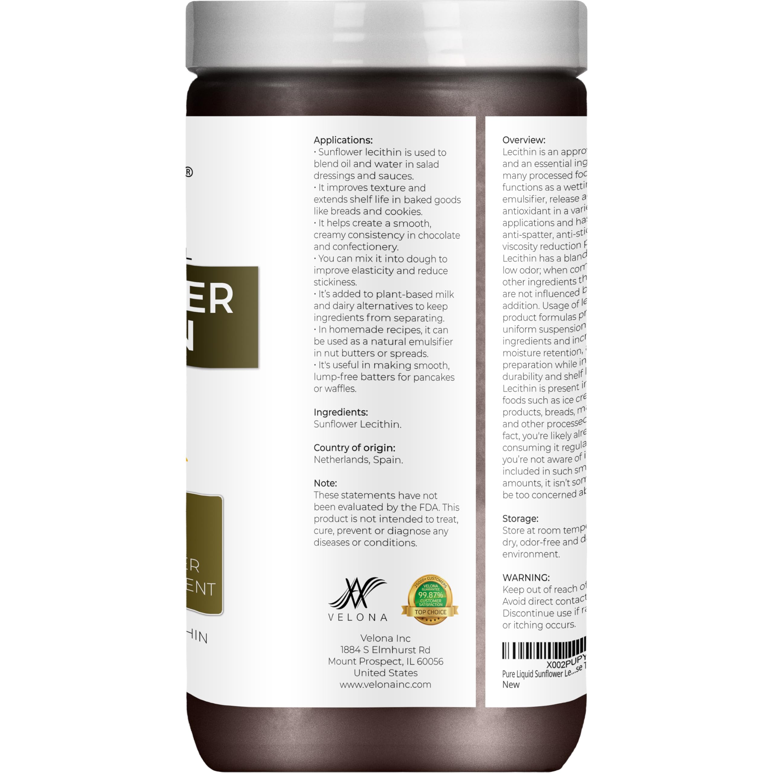 Velona Lecithin dressing gloss improves sauce texture and sheen.