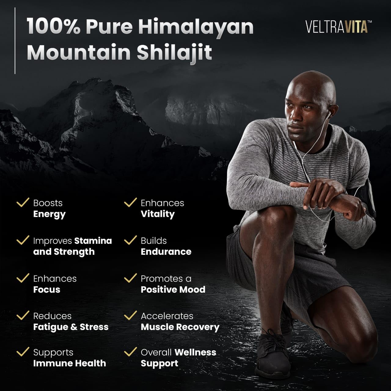 VeltraVita Ginkgo Biloba Shilajit Gummies closeup with cognitive support implication