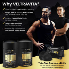VeltraVita Shilajit gummies ingredient list with fulvic acid and minerals