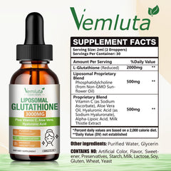 Vemluta glutathione drops dropper for precise dosing and easy use