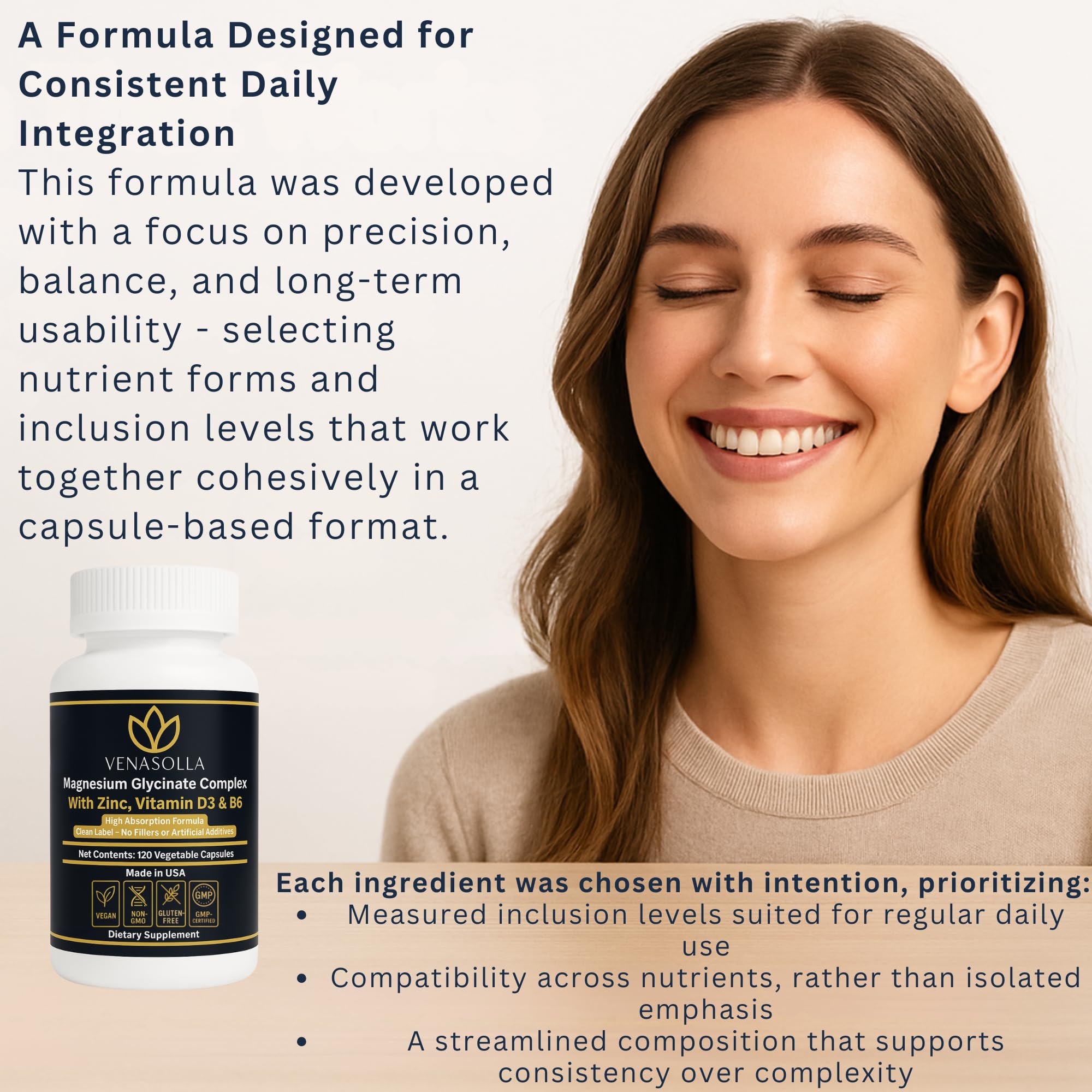 Lifestyle shot of Venasolla 4-in-1 suggesting a daily ritual for men and women