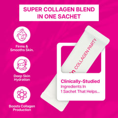 Ventamin Collagen Party mango sachet opened and ready to mix with water