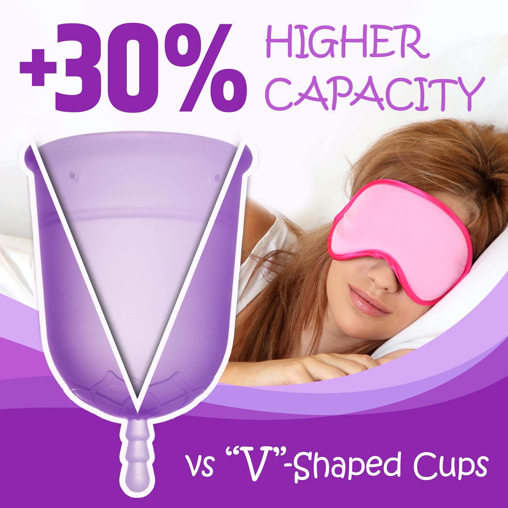 Venus cup base pattern and cone-shaped stem for secure grip.