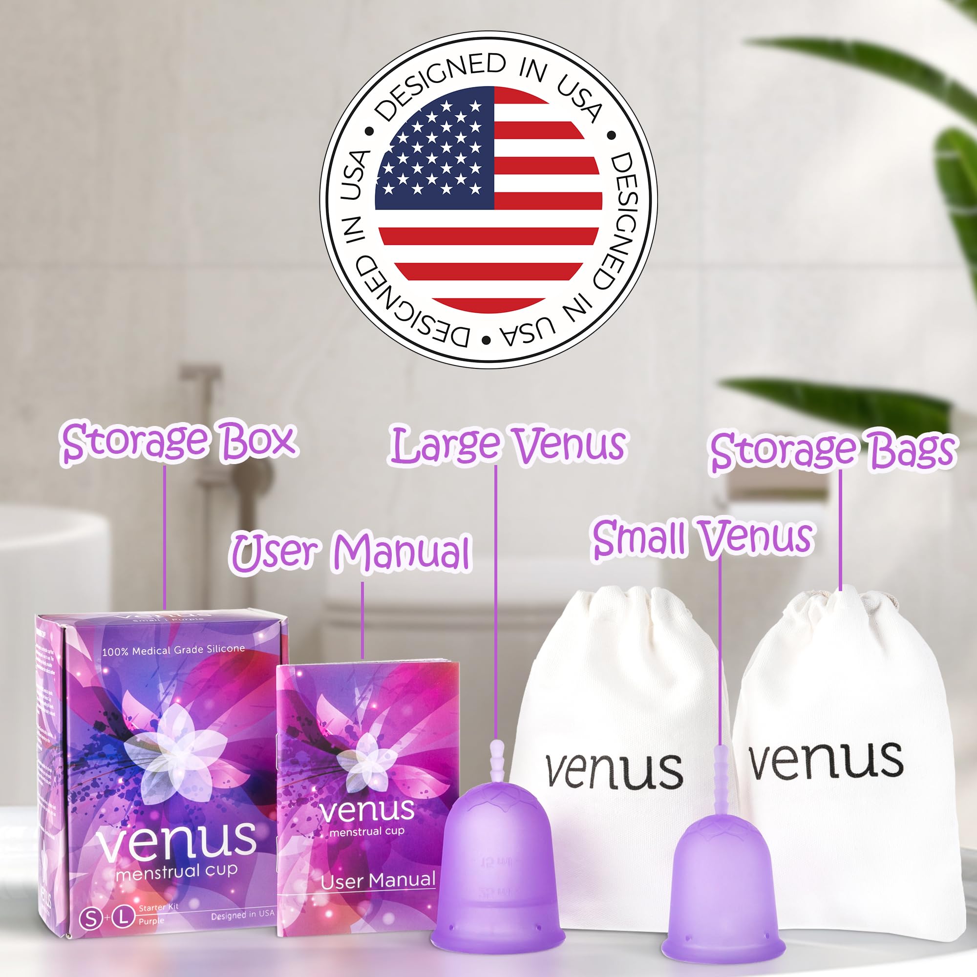 Venus menstrual cup is USA-made and ISO certified for quality.