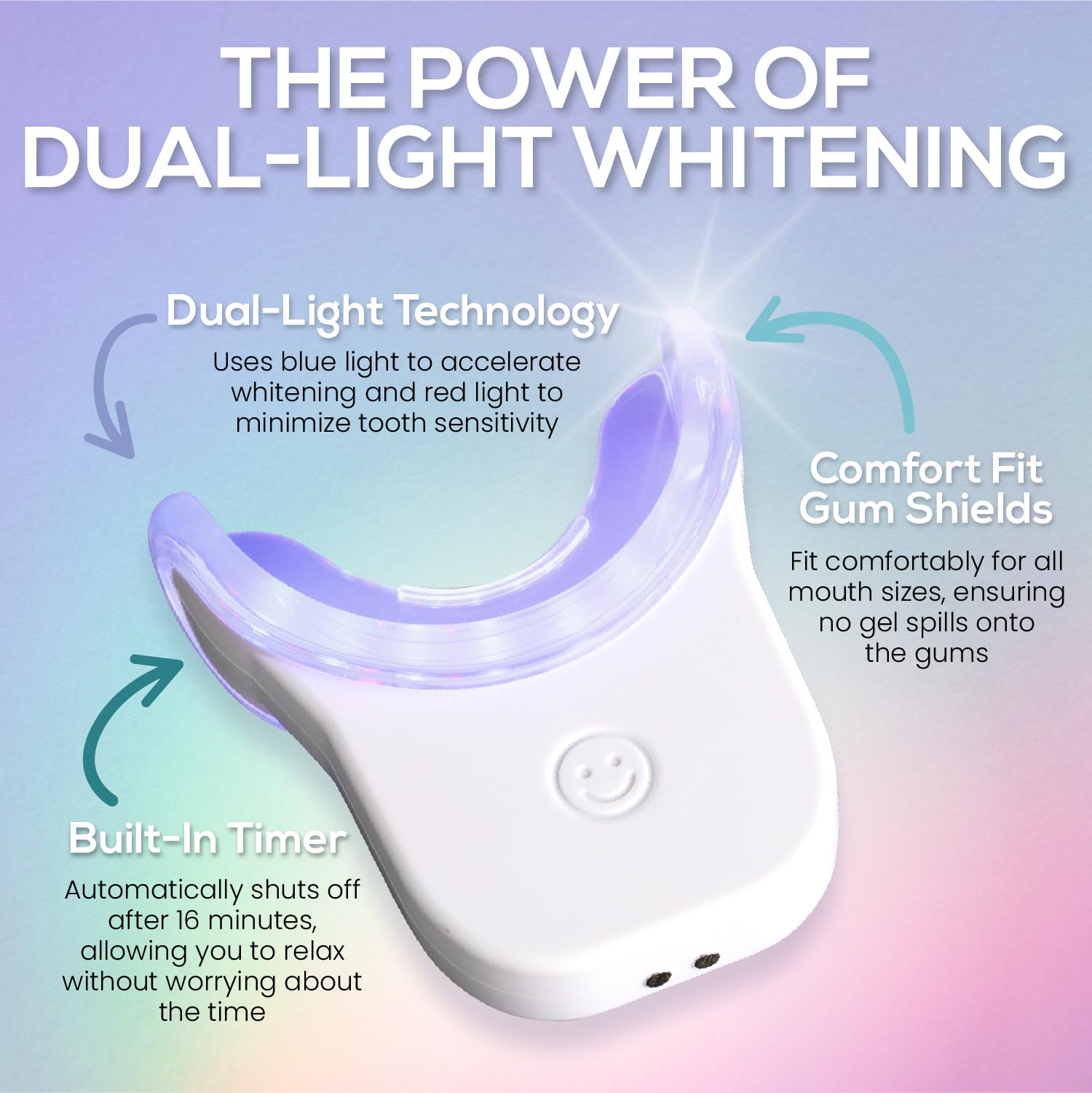 Venus Visage LED light device used during whitening for accelerated results.