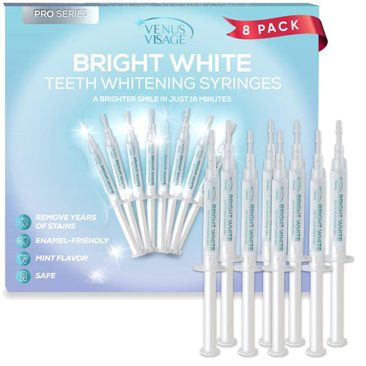 Venus Visage teeth whitening gel syringes pack for at-home brightening and stain removal.