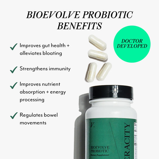 Veracity Metabolic Defense capsules close-up highlighting probiotic tablets.