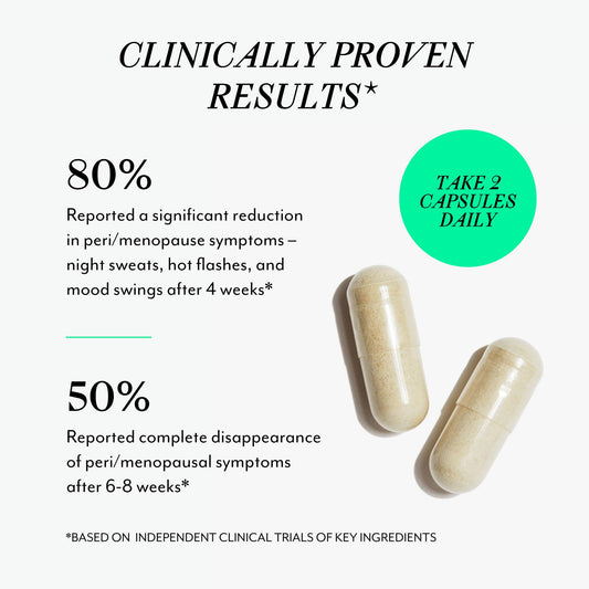 Veracity Selfcare capsules close-up, convenient daily supplement for peri/menopause comfort